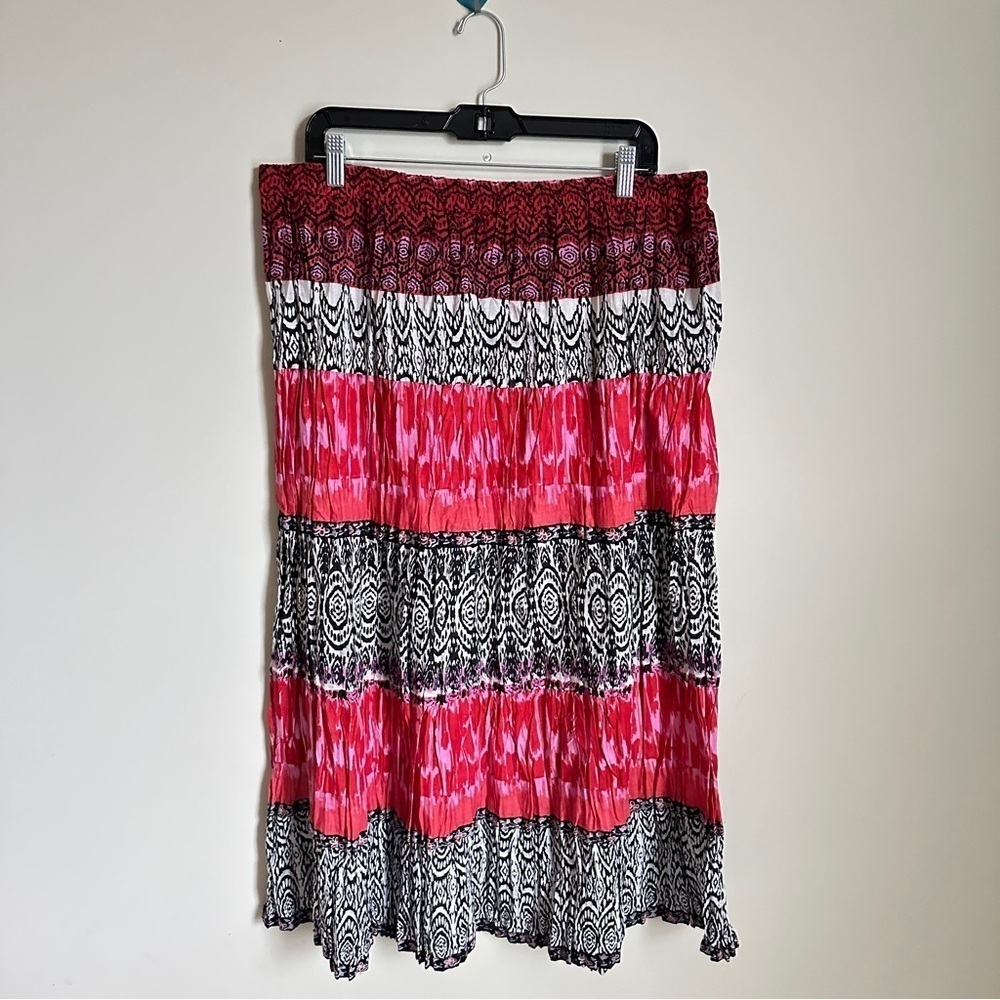 👉 Kim Roger’s Women’s Cotton Multicolor MIDI Elastic Waist Unlined Skirts